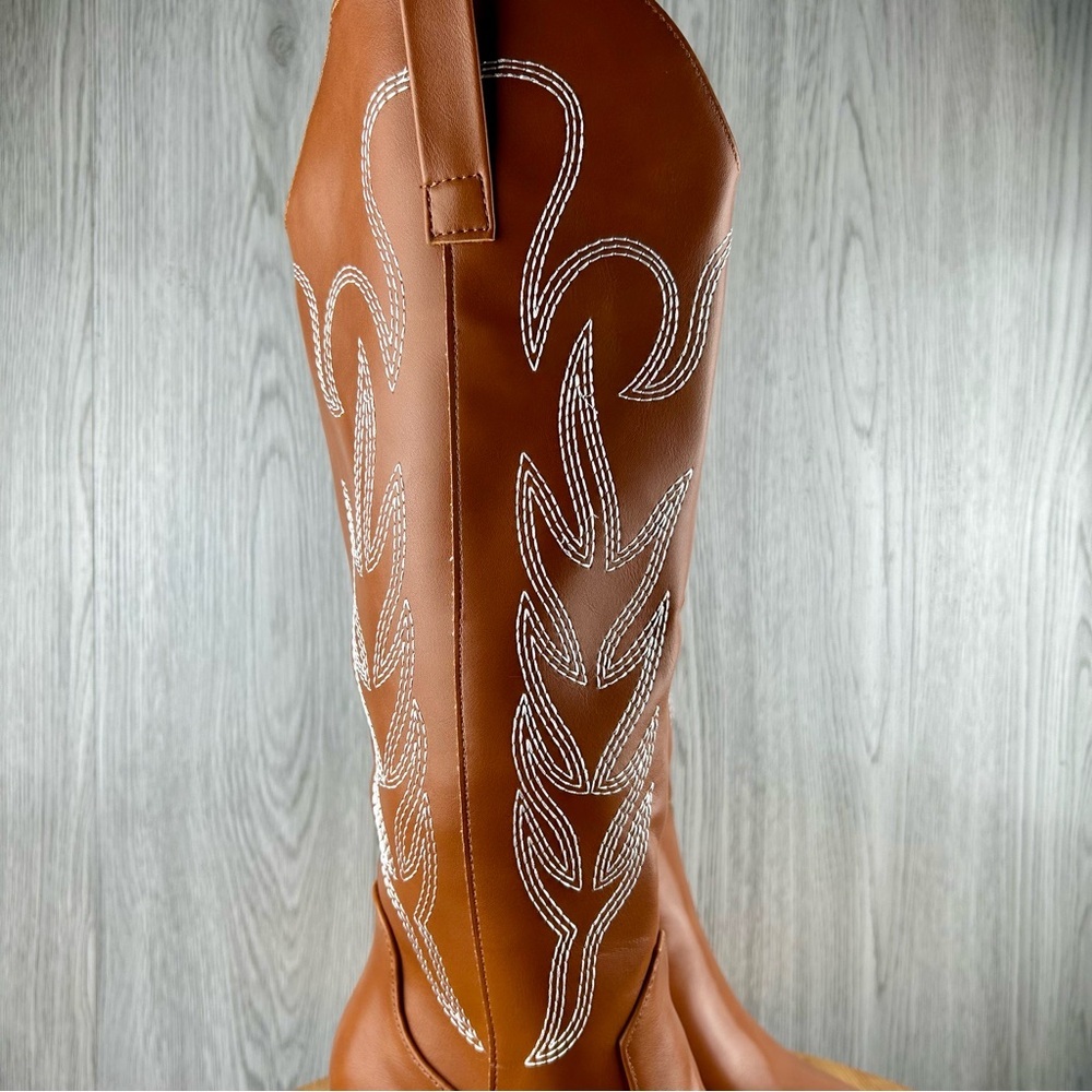 WOMEN’S KNEE HIGH COWBOY BOOTS (CATTLE-9) - Picture 7 of 12